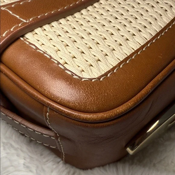 Bally Brown and Cream Woven Shoulder bag - Picture 6 of 15